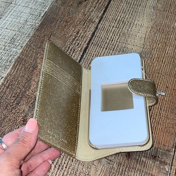 Michael Kors Saffiano Leather Folio Case with 3 Card Slots for iPhone X xs new - Picture 10 of 10